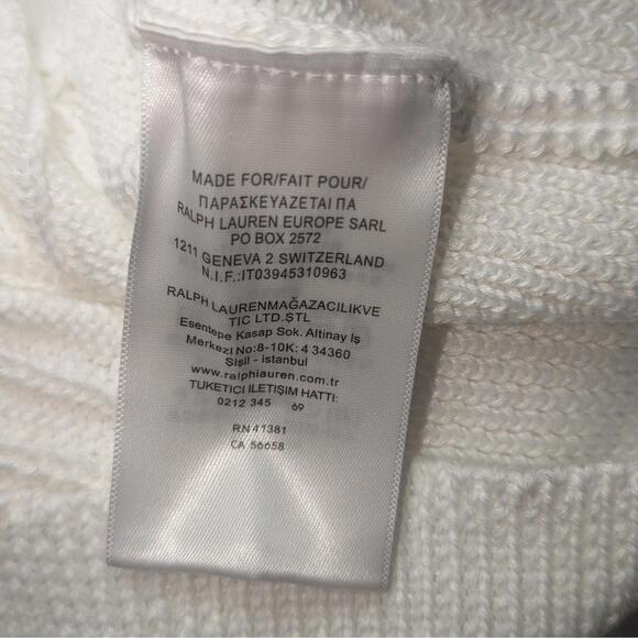 Ralph Lauren White Cable Knit Sweater - Picture 7 of 7